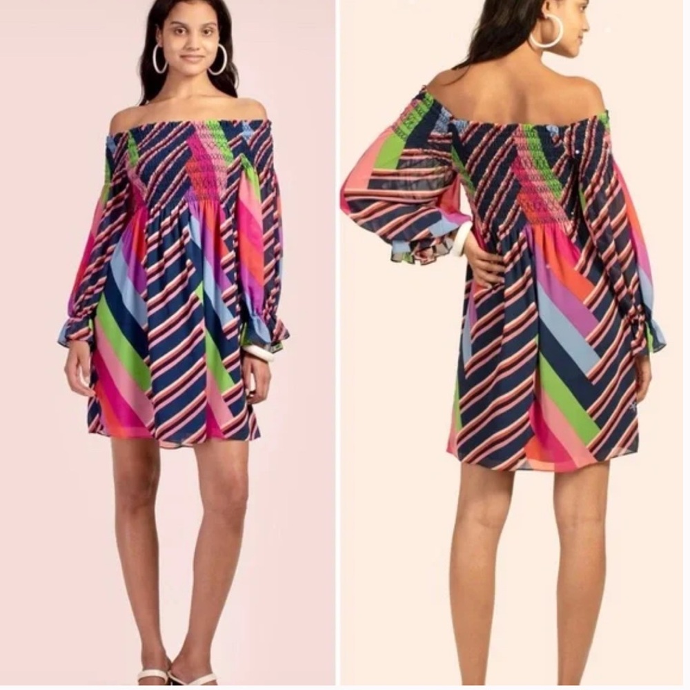 Trina Turk Multicolor Off-Shoulder Dress